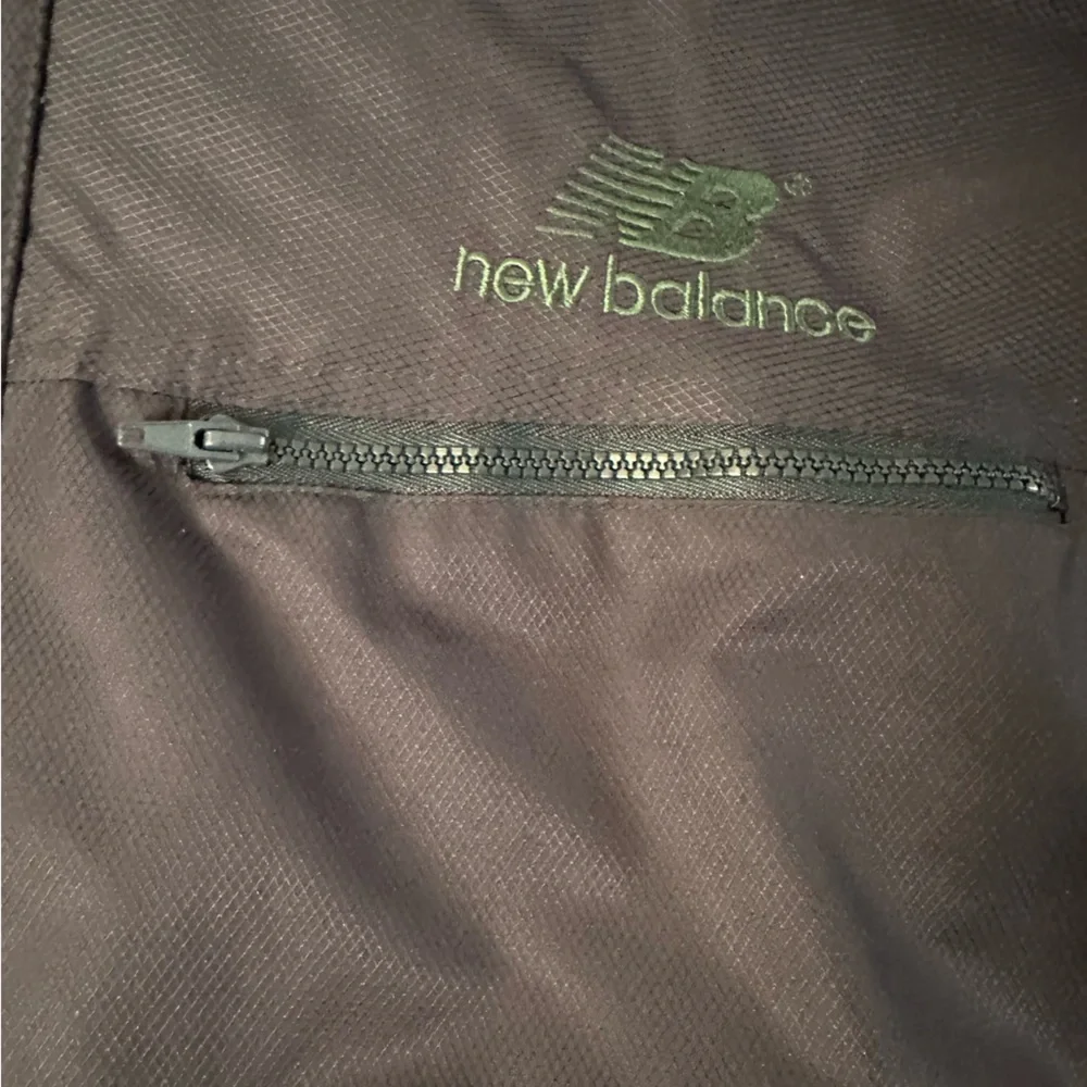 Vintage New Balance Anorak PopOver Jacket Navy Blue with Green Logo, Size Large